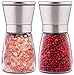 Topnotch Salt and Pepper Grinder Set - Brushed Stainless Steel Salt Mill and Pepper Mill - Adjustable Ceramic Rotor - Glass Body - Set Of 2