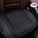 EDEALYN 2 PCS Universal Car Seat Covers PU Leather Bottom Seat Cover Car Interior Accessories Car Seat Protector Covers (Black)