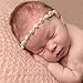 Udobuy Super Cute Delicate Baby Girls Newborn Toddler Elastic Headbands Hairband Headwear with Pearl Rhinestone Flower