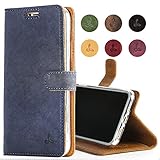 Snakehive Apple iPhone Xs Max Case, Luxury Genuine Leather Wallet with Viewing Stand and Card Slots, Flip Cover Gift Boxed and Handmade in Europe for Apple iPhone Xs MAX - (Navy)