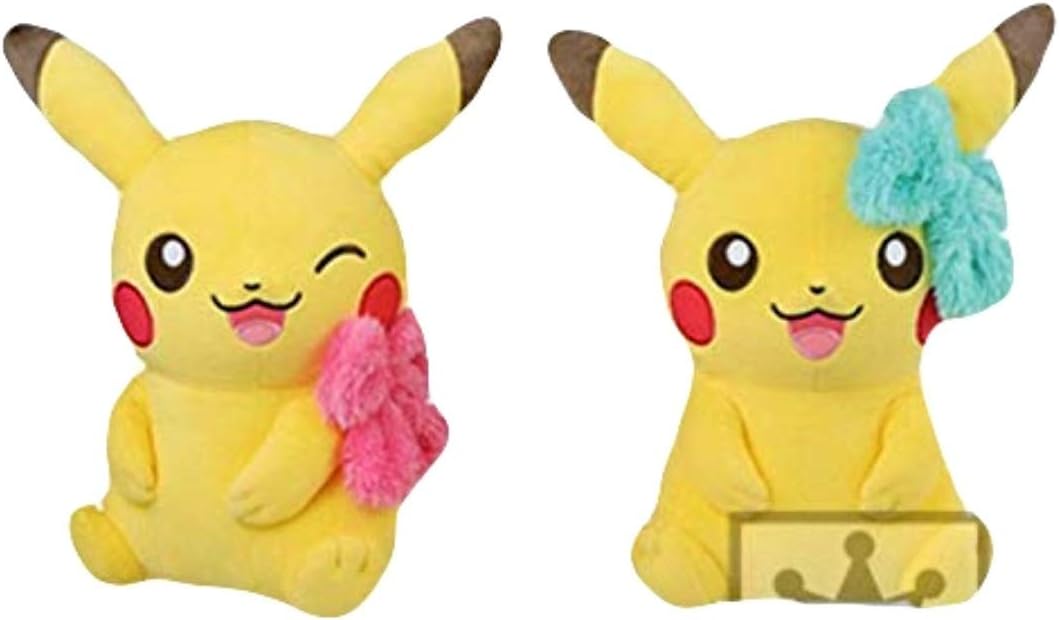 Amazon Girlish Pikachu でっかいぬいぐるみ ふわふわオシャレ 全2種セット ピカチュウぬいぐるみ ぬいぐるみ おもちゃ