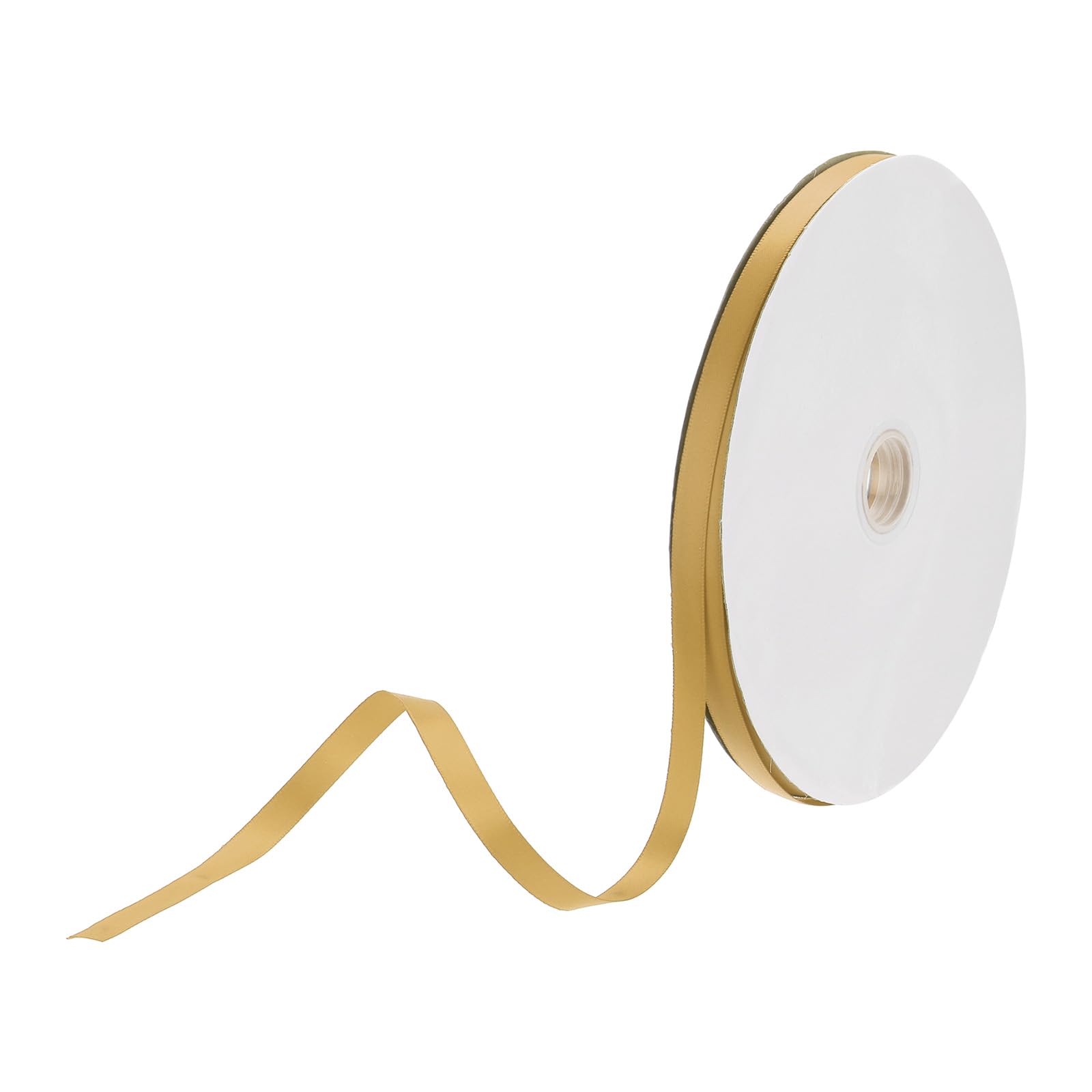 DMiotech 10mm Satin Ribbon 91m/300ft Thin Double Face Fabric Grosgrain Ribbon for Gift Wrapping Floral Hair Flower Bouquet, Dark Yellow