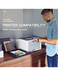 E Z de tinta (TM) Cartucho de tóner de repuesto compatible (1 negro, 1 cian, 1 magenta, 1 amarillo) para Dell E525 W E525 525 W para uso con Dell E525 W impresora láser para 593 bbjx 593 BBJU 593 bbjv 593 bbjw