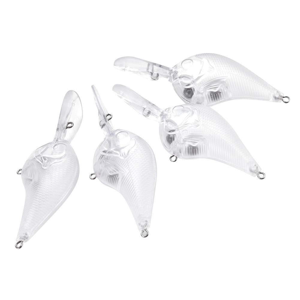 Starbun Crankbait - 10Pcs Blank Crankbait Unpainted Hard Bait Fishing Lures Tackle DIY Accessory