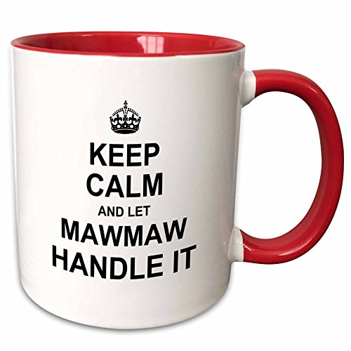 3dRose Keep Calm and let Mawmaw Handle it. fun funny grandma grandmother gift Two Tone Red Mug, 1 Count (Pack of 1)