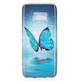 Urberry Samsung Galaxy S8 Case, Case glow in the dark, Soft TPU Case Cover for Galaxy S8 with a Free Screen Protector (Blue1)