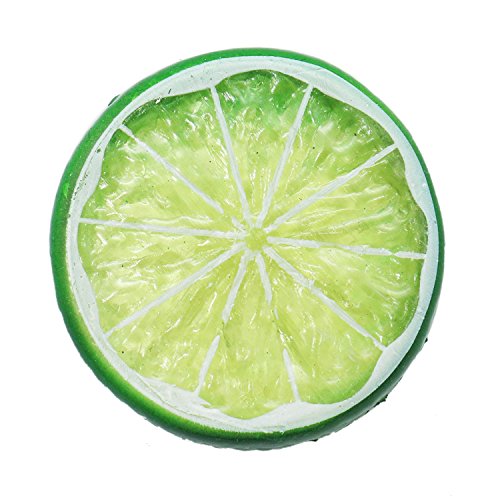 Buorsa 30PCS Mini Small Simulation Lemon Slices Plastic Fake Artificial Fruit Model Party Kitchen Wedding Home Decoration (Green)
