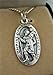 Silver Toned Base Saint Christopher Travel Transportation Medal, 1 3/8 Inch