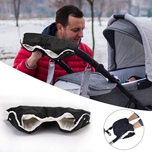 Yizhet Baby Stroller Warm Gloves, Baby Pushchair Windproof Thickening Fleece Hand Muff Extra Thick Waterproof Anti-Freezing Gloves for Baby Carriage/Pram