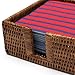 Caspari Rattan Luncheon Napkin Holder in Dark Natural Brown, 1 Each