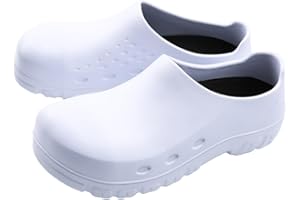 Eliogn Men Women Work Shoes – Non Slip Waterproof Chef Clogs with Steel Toe Oil Resistant Comfortable Safety Water Shoes for 