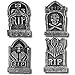 Prextex Pack of 4 Halloween Décor 17” Foam RIP Graveyard Tombstone Halloween Decorations RIP