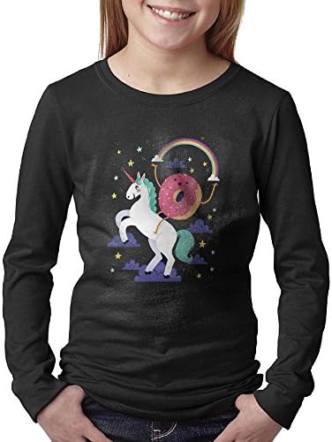 Oxinqufng Youth Girls&amp;Boys Long Sleeve Cartoon Unicorn Leisure and Comfortable Creative Long Sleeve Tops Blouse L