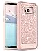 Case Compatible with Galaxy S8 Plus, BENTOBEN Glitter Bling Shockproof Drop Protection [Detachable Hard PC Back] Hybrid PU Leather Soft TPU Edge 2 in 1 Phone Case for Samsung Galaxy S8 Plus Rose Gold