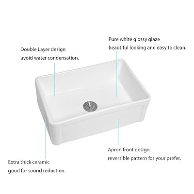 Buy White Farmhouse Kitchen Sink Mocoloo 30x20x10 Inch Undermount Flat Apron Front Fireclay Single Bowl Farm Sink With Protective Stainless Gird And Strainer 10 Deep Basin With Offset Drain Online In