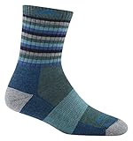 Darn Tough Hike/Trek Micro Cushion Stripe Crew Socks - Women's Aqua Stripe Medium
