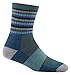 Darn Tough Hike/Trek Micro Cushion Stripe Crew Socks - Women's Aqua Stripe Medium