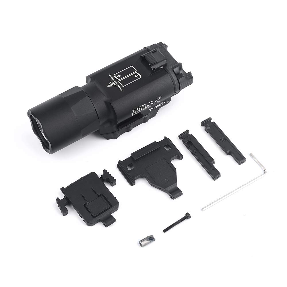 SBGJMY X300 Ultra Light 600 Lumens Tactical Torch Flashlight 2 Mode Constant or Momentary for Pistol Torch Rail and MIL-STD-1913 Picatinny Rail (Black)