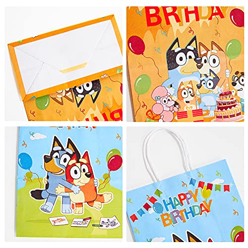 16 Pack Party Gift Bags for Bluey Party Favor Bags, Candy Bags Goodie