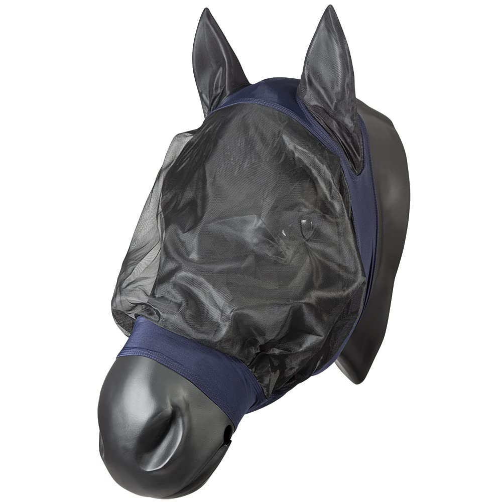 PFIFF 101977 fly mask for horses, blue, size: Cob/ thoroughbred