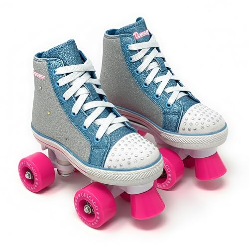 Chicago Skates Light Up Kids Roller Skates Girls - 4 Size Adjustable Roller Ska…