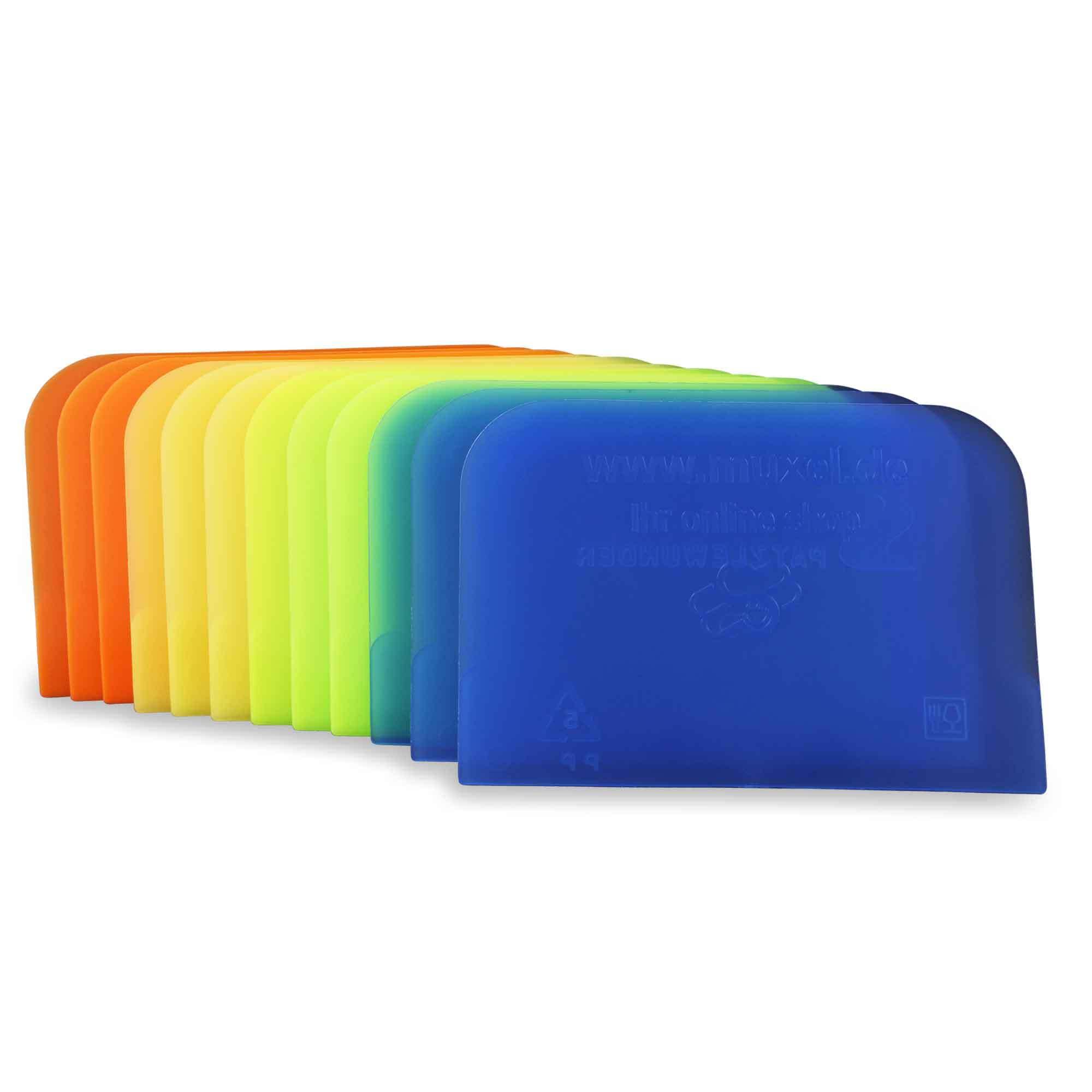 Muxel Simple Dough Card, Set of 6, 12 or 24 Dough Scrapers, Spatula or Cream Scraper, Plastic, 12 Item
