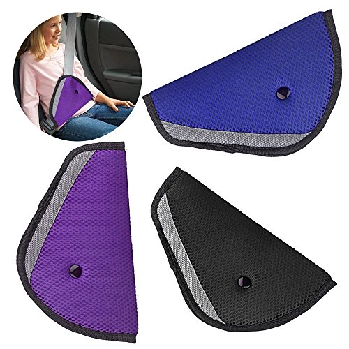 Click Here to See More Images Bestgle Car Seatbelt Triangle Adjusters, 3 Pcs Auto Seat Children Adjustable Safety Cover Shoulder Harness Pads Protector Kids Seat Strap Clip Pad Set