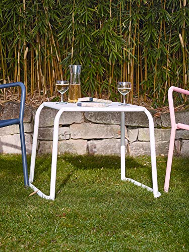 CAIRO Designer Beistelltisch Malaga Balkontisch weiß - Kleiner Gartentisch aus Aluminium, Outdoor Lounge Tisch… – Bild 3