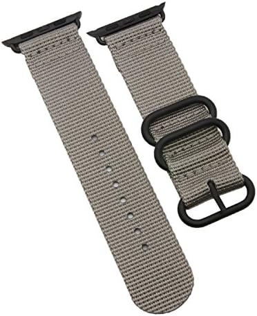 Zeit Diktator Nylon watch band for Apple watch 38mm 42mm adapter Series 1 Series 2 Series 3 NATO unisex multiple color replacement smart watch band (Gray-42mm)
