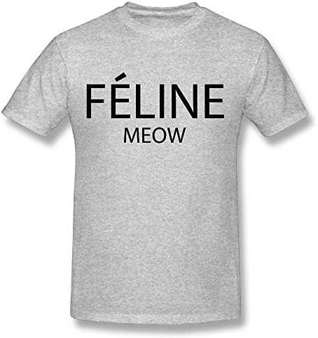 Anotolate Celine Paris Feline Meow Crewneck For Men Gray Cool O-Neck T Shirts