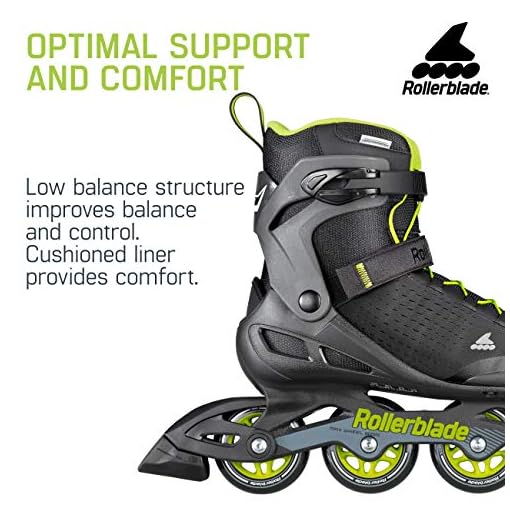 Rollerblade Zetrablade Elite Men's Adult Fitness Inline Skate, Black and Lime, Performance Inline Skates - Image 4