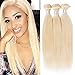VIOLET HAIR 613 Blonde Brazilian Human Hair Straight 3Bundles Length 18 20 22in, straight bundles 100% Pure 613 Remy Human Hair Weave