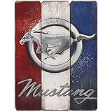 Open Road Brands Ford Mustang Logo Striped Wood