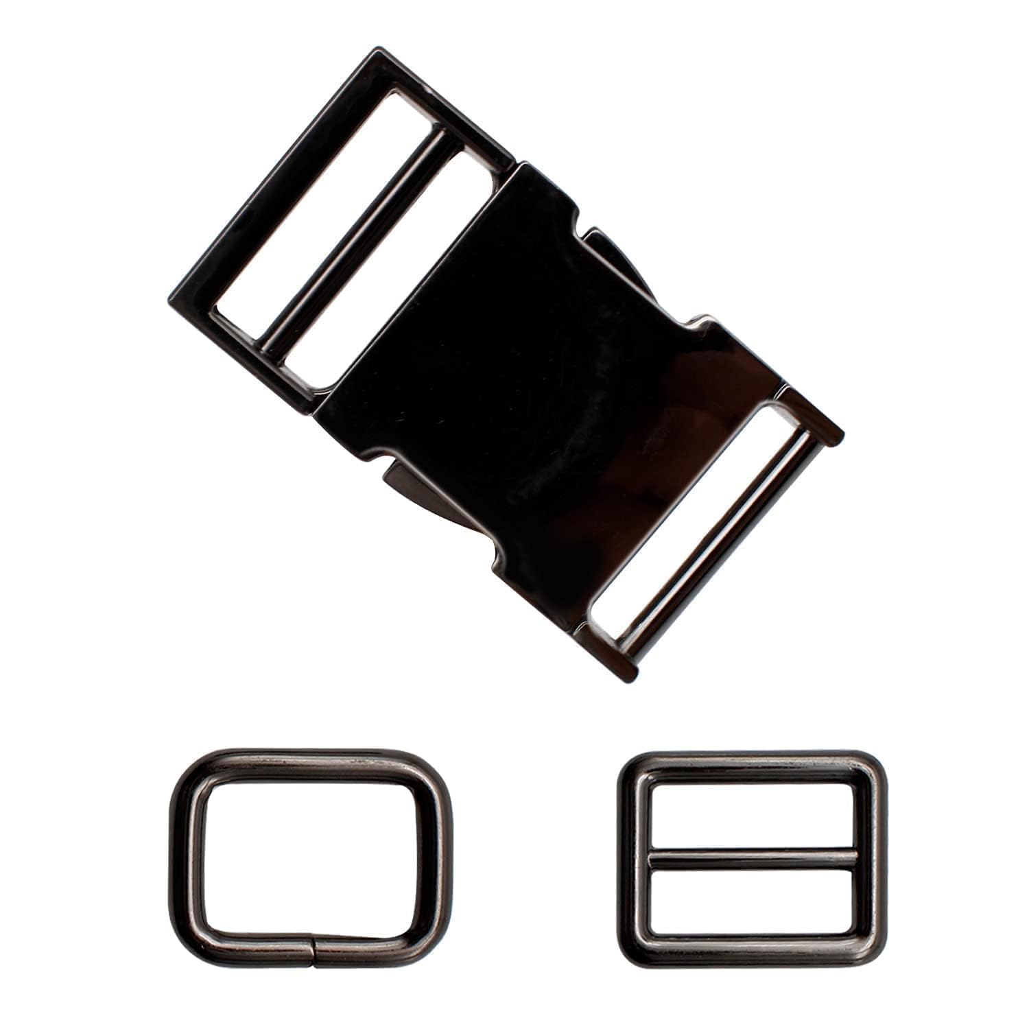 TIANLIN Side Release Buckle, 53 x 30 mm Black Metal Buckle, Adjustable Quick Release Clip with 2 Adjusters, Clip Buckle Can Be Used for Backpack, Paracord — image 1