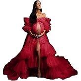 Fluffy Tulle Robe for Women Maternity Dresses Photoshoot Long Sheer Bridal Robe Old Hollywood Robe Lingerie