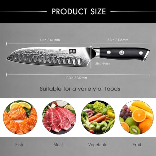 SHAN ZU Damascus Knife, 18cm