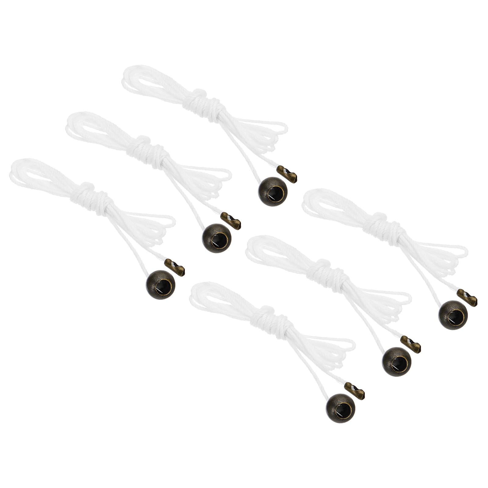 PATIKIL 1.5M 4.9ft Ceiling Pull Chain, 6 Pcs Pulls String Extender with Ball Pendant for Fan Light Chandelier Table Lamp Pulling Switch, Bronze