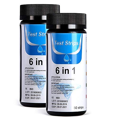 EPLST ph Pool Test Strips,2020 New 6 Way Test Strips Pool 100acount(2pack) Pool Water &Spa Test Strips for Hot Tubs Accurate Test pH, Chlorine, Bromine, Hardness and More. (100PCS)