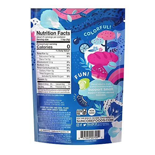 Suncore Foods Blue Butterfly Pea Powder, Blue Food Coloring Powder