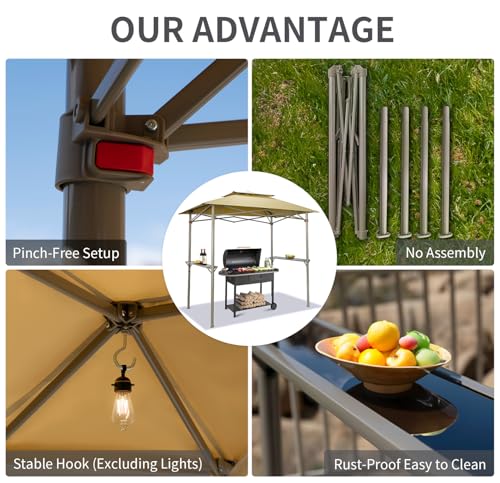 Crown Shades G40B Grill Gazebo Review: 8x5 Pop-Up BBQ Shelter with Glass Shelves image 19