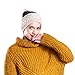 Hikon Fleece Lined Warm Cable Knit Winter Headband for Women Head wrap Ear Warmer Set of 3 Black Beige Dark Gray