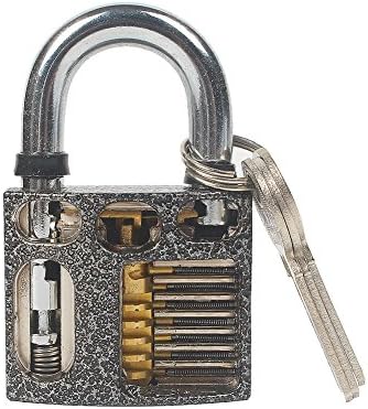 IMISNO Practice Lock Set Visible Cutaway of Padlocks Metal Lock for Locksmith Lock Training Trainer with 3 keys for Beginners