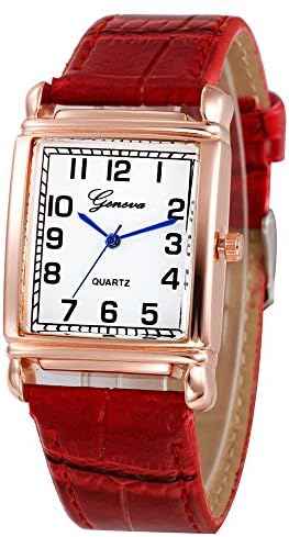 Womens Watches,Hengshikeji Analog Quartz Wrist Watches Casual Checkers with Faux Leather Band Fashion Ladies Watches…