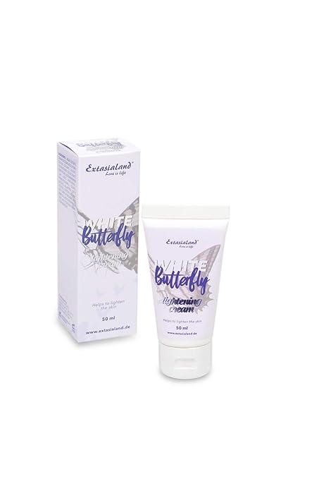 Extasialand White Butterfly Lightening Cream 50 ml – intime Haut Bleichcreme für Bleaching empfindlicher Haut Aufhellungscrem