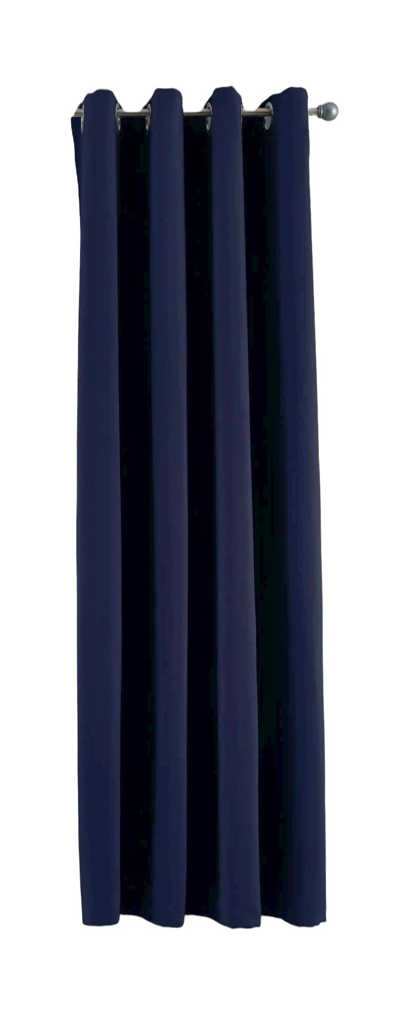 Gardinenbox NewYork Opaque Curtain Blue H x W 160 x 140 cm Pack of 1 Thermal Blackout Curtain Blackout Eyelet Sound-Absorbing Oeko-Tex UV Protection Tieback 201920600