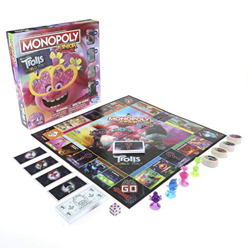 MONOPOLY Junior DreamWorks Trolls World Tour Edition Board Game for