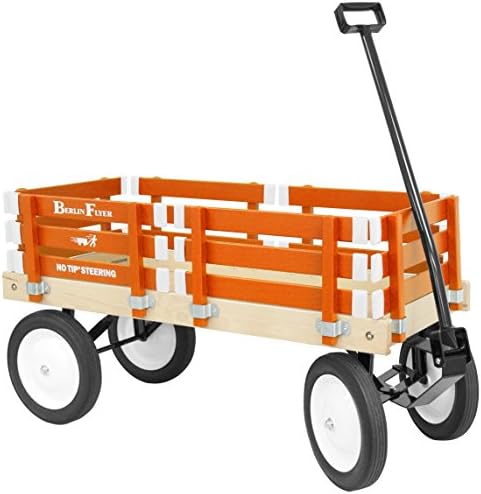 Berlin Amish-Made Flyer Wagon Ride On, Orange