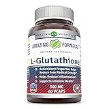 Amazing Formulas L-Glutathione, 500 Mg Veggie Capsules - Antioxidant Properties Helps Reduce Free Radical Damage - Helps Reduce Inflammation - Supports Immune Health. (60 Count)