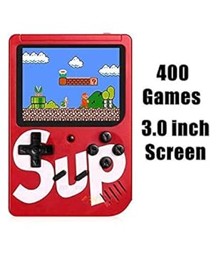 Crystal Digital -SUP 400 in 1 Games Retro Game Box Console Handheld Game PAD Gamebox (Red)