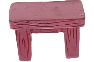 COHEALI Dark Red Simulated Stool Chair Dollhouse Furniture Accessories Miniature Landscape Plant Ornaments Desk Decor